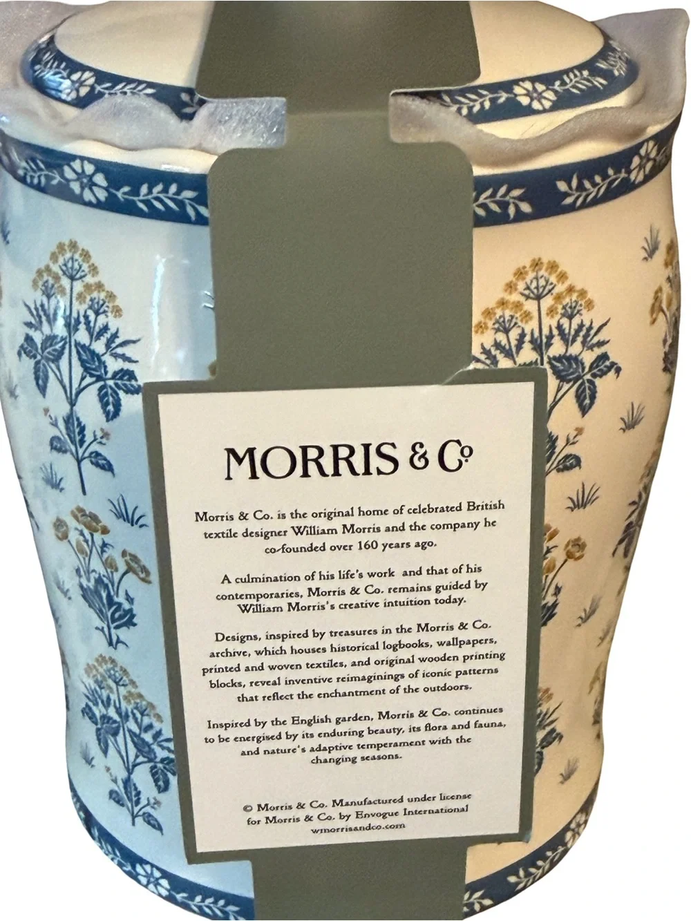 Morris & Co NWT 2pcs Yellow Blue & White Daisy Ceramic Canister Vanity Set
